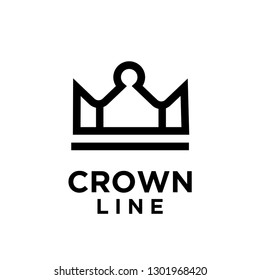 black crown white background logo icon designs vector illustration