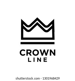 black crown white background logo icon designs vector illustration