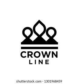 black crown white background logo icon designs vector illustration