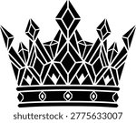 Black crown with white outline on white background