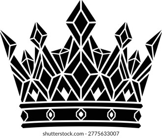 Black crown with white outline on white background
