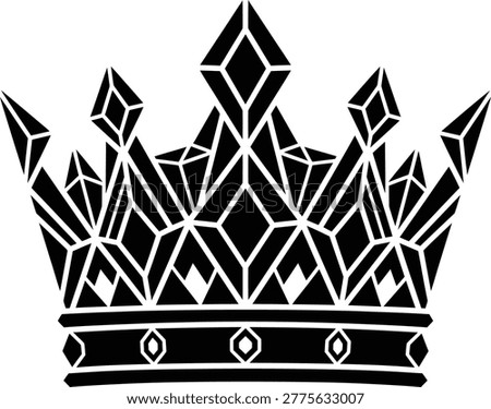 Black crown with white outline on white background