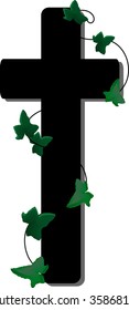 Black crucifix with the ivy