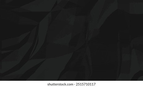 Black Crumpled paper grimy textur ,Dark background.