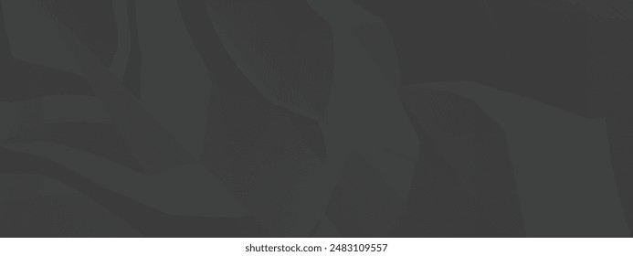 Fondo de textura de papel arrugado negro. Textura de papel, una hoja de papel negro arrugado. Papel negro arrugado. Fondo de Vector. 