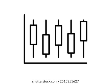 Black cryptocurrency bar chart icon