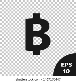 Black Cryptocurrency coin Bitcoin icon isolated on transparent background. Physical bit coin. Blockchain based secure crypto currency. Vector Illustration Black Cryptocurrency coin Bitcoin icon isolated on transparent background. Physical bit coin. Blockchain based secure crypto currency. Vector Illustration