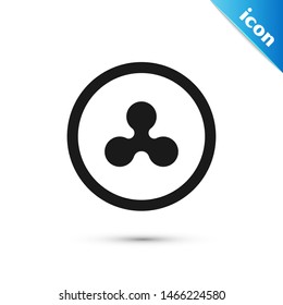 Black Cryptocurrency coin Ripple XRP icon isolated on white background. Altcoin symbol. Blockchain based secure crypto currency.  Vector Illustration