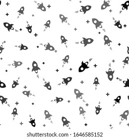 Black Cryptocurrency coin Stellar XLM icon seamless pattern on white background. Physical bit coin. Digital currency. Altcoin symbol. Blockchain based secure crypto currency. Vector Illustration