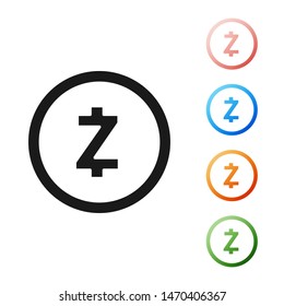 Black Cryptocurrency coin Zcash ZEC icon isolated on white background. Digital currency. Altcoin symbol. Blockchain based secure crypto currency. Set icons colorful. Vector Illustration Black Cryptocurrency coin Zcash ZEC icon isolated on white background. Digital currency. Altcoin symbol. Blockchain based secure crypto currency. Set icons colorful. Vector Illustration