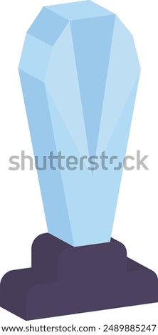 black crystal base Top Diamond Cut isometric concept, title of Paramount Awards vector icon design, token of recognition symbol, Expression of gratitude sign, distinctive insignia stock illustration