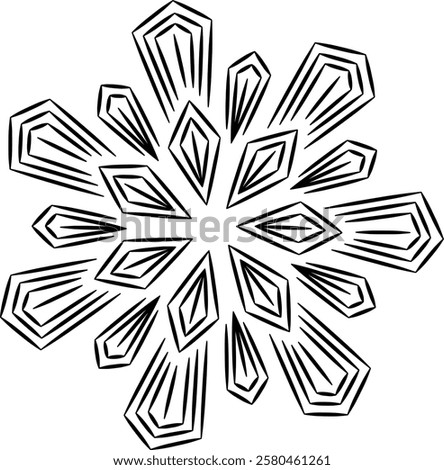 Black Crystal Design Element. Can be used as an individual decorative element in comics, animations, Greetings, Invitations  or to create patterns for fabric, cushion, carpet, curtain, wallpaper etc.