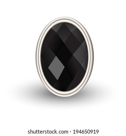 Black crystals. Gemstone. 