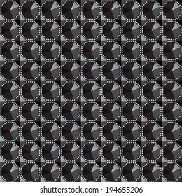 Black crystals. Gemstone. Seamless texture. 