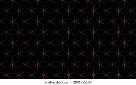 Black cube and abstract background of colored lights