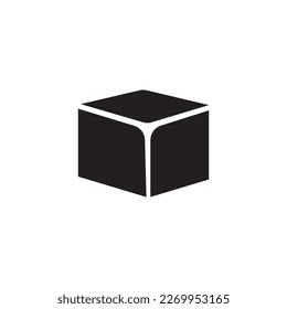 Black cube icon logo for your needs