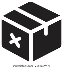 Icono de paquete de ilustración de cubo negro�

