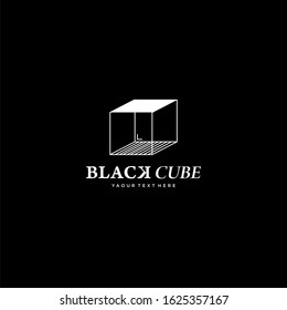 black Cube logo . Vector geometric design