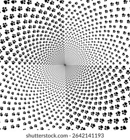 Black cube pattern. Grid distortion vector. Geometric depth illusion. Abstract white background.