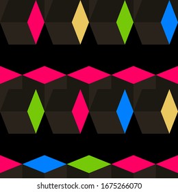 Schwarze Würfel. 3D-Modellierung. Minimalismus. Einzeln auf schwarzem Hintergrund. Vektorillustration-Illustration für Webdesign oder Print.
