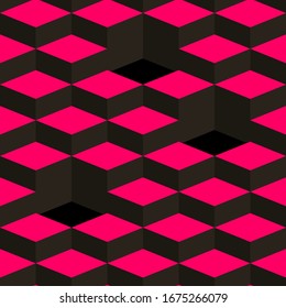 Cubos negros. modelado 3D. Minimalismo. Aislado sobre fondo negro. Ilustración vectorial para diseño web o impresión.