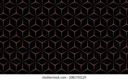 Black cubes and red and yellow light lines