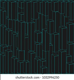 black cubes with turquoise which