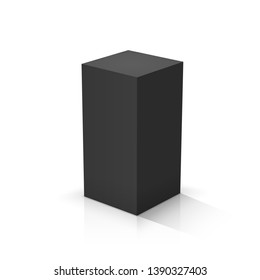 Black cuboid on a white background. Vector illustration