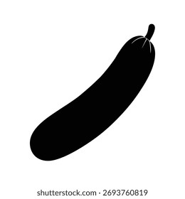 Arte vectorial negro de la silueta del pepino en el fondo blanco