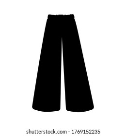 black culottes pants. silhouette without a model. vector