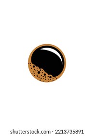 ilustración de diseño del logotipo del vector del dibujo de la taza negra
