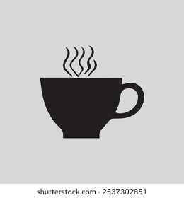  Black cup of coffee icon white background