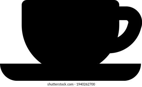 Black cup of coffee, illustration, vector on a white background