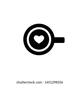 Black cup of coffee. mug top view isolated on white. coffee break vector illustration. study, write, teach sign. Business lunch icon. 