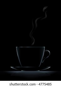 Black cup with black coffee on black background (another version "White Coffee Cup" is in my gallery)