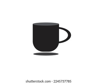 black cup of coffee vector