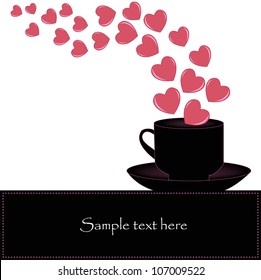 Black Cup with Hearts