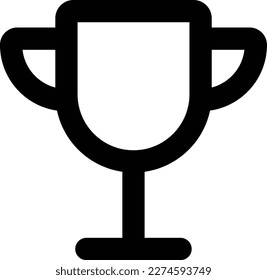 taza negra aislada en blanco. vector de icono de trofeo. icono de línea de copa trofeo