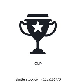 black cup isolated vector icon. simple element illustration from football concept vector icons. cup editable black logo symbol design on white background. can be use for web and mobile