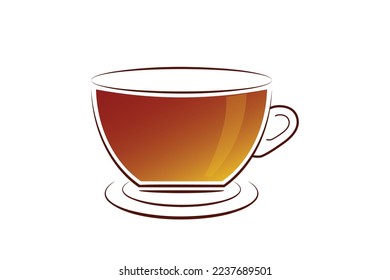Black a cup of tea vector design.