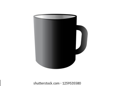 Black cup in vector
