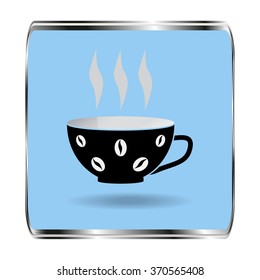 black cup, vector illustration