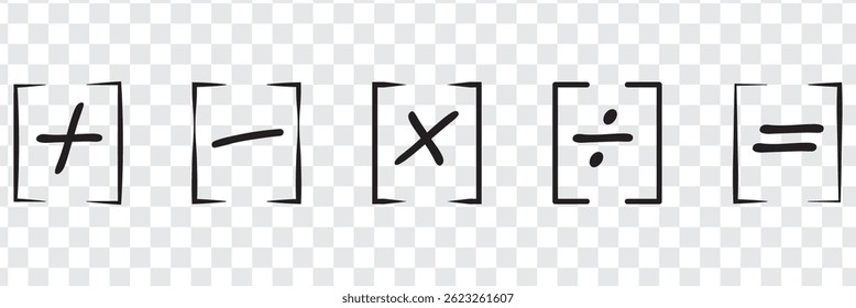 black curly math symbol icons collection vector