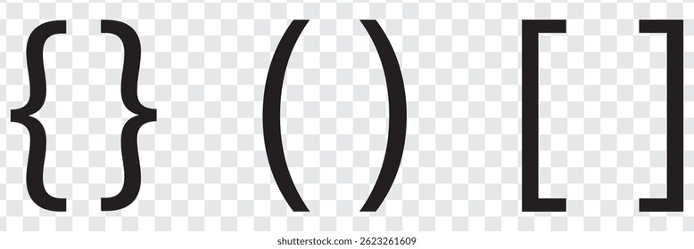 black curly math symbol icons collection vector