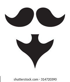 Black curly mustache and beard vector illustration