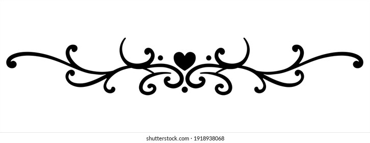 Black Curly Vector Element Thin Rounded Stock Vector (royalty Free 