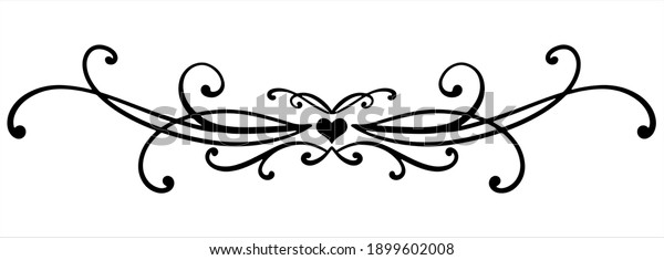 Black Curly Vector Element Thin Rounded Stock Vector (Royalty Free ...