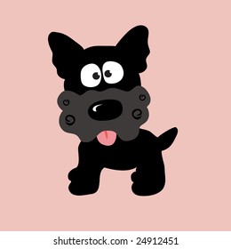 Black Curly Yorkie Vector