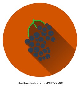 Black currant icon. Flat design. Vector illustration.