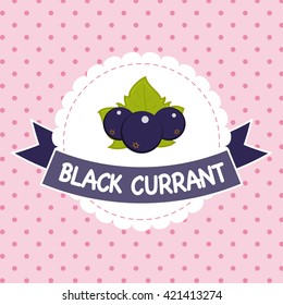 Black currant label vintage design.